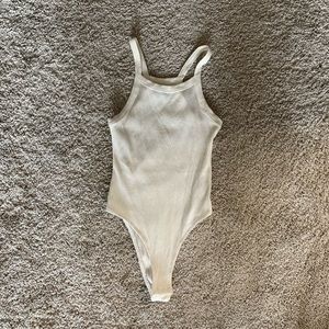 White Ribbed Bodysuit